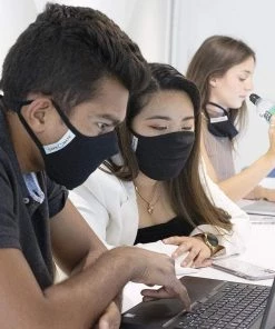 Safe+Mate Adult Regular 6 Pack Black Cloth Face Mask