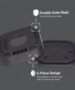 AirTag Cases Pelican Protector AirTag Sticker Mount 4 Pack (Grey) - AirTag Case