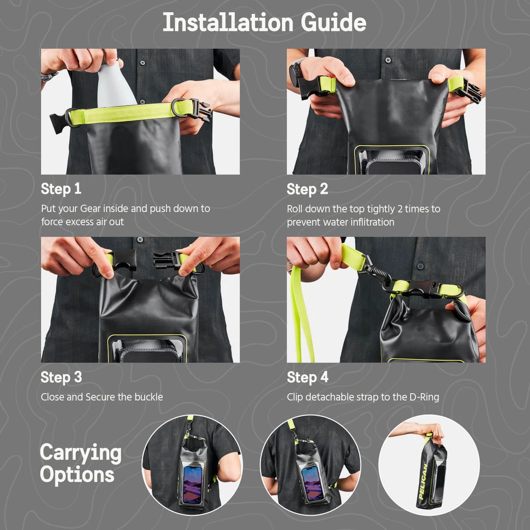 Pelican Marine Water Resistant Dry Bag (Black/Hi Vis Yellow) - Phone Pouch Phone Pouches 9 Pelican Marine Water Resistant Dry Bag (Black/Hi Vis Yellow) - Phone Pouch Phone Pouches