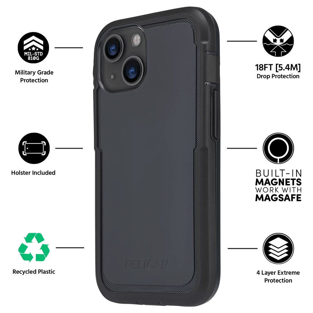 Pelican Voyager Black (Works With MagSafe) - IPhone 13 5 Pelican Voyager Black (Works With MagSafe) - IPhone 13