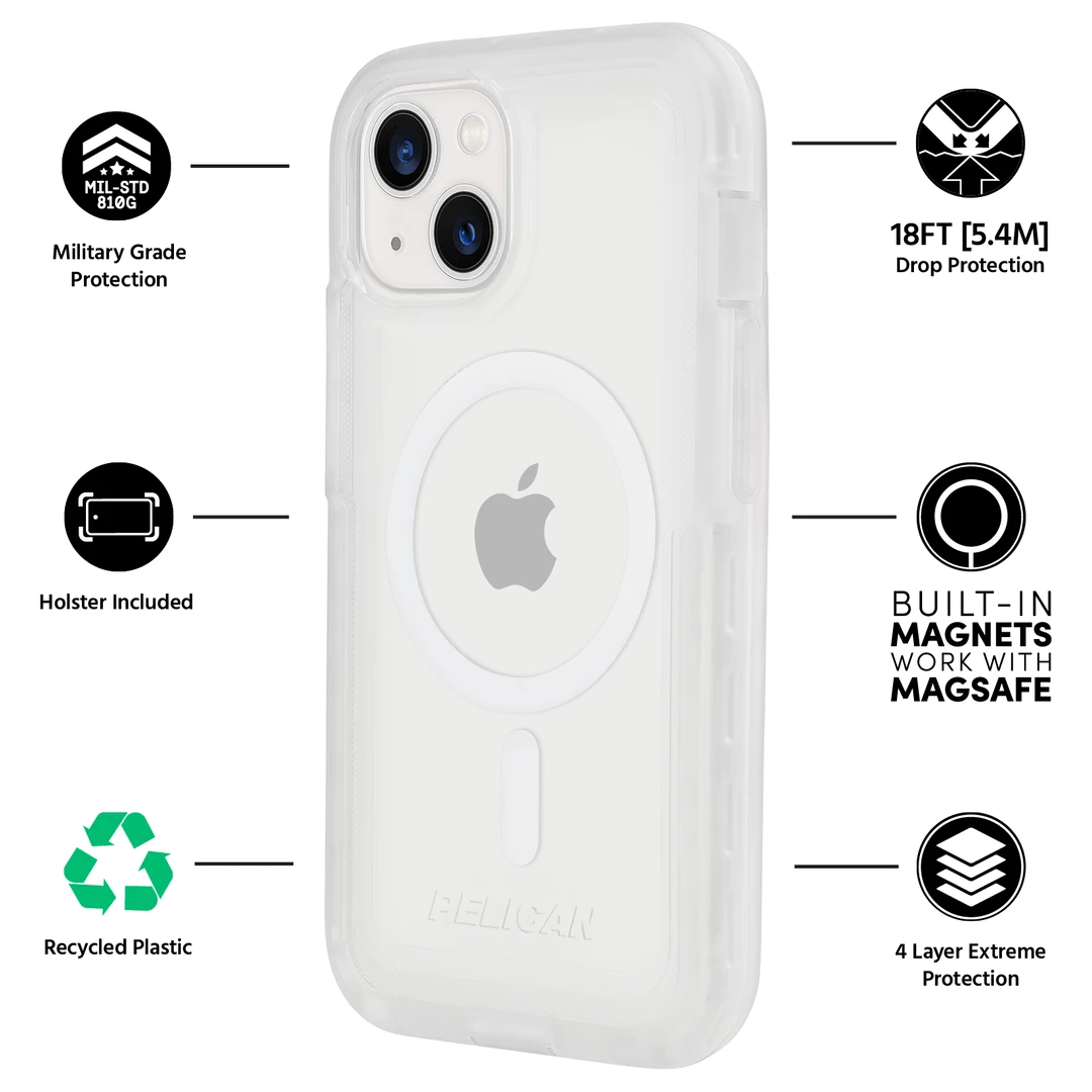 Pelican Voyager Clear (Works With MagSafe) - IPhone 13 5 Pelican Voyager Clear (Works With MagSafe) - IPhone 13