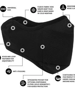 Safe+Mate Cloth Winter Face Mask Two Pack (Adjustable Fit) - One Size Fits All