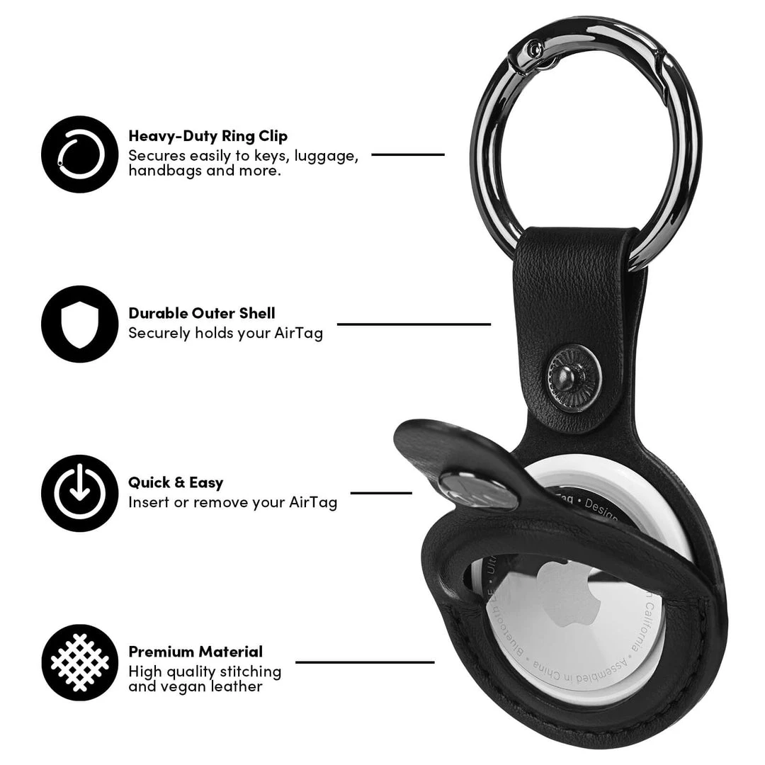 Case-Mate AirTag Keychain Case (Black) - AirTag Case