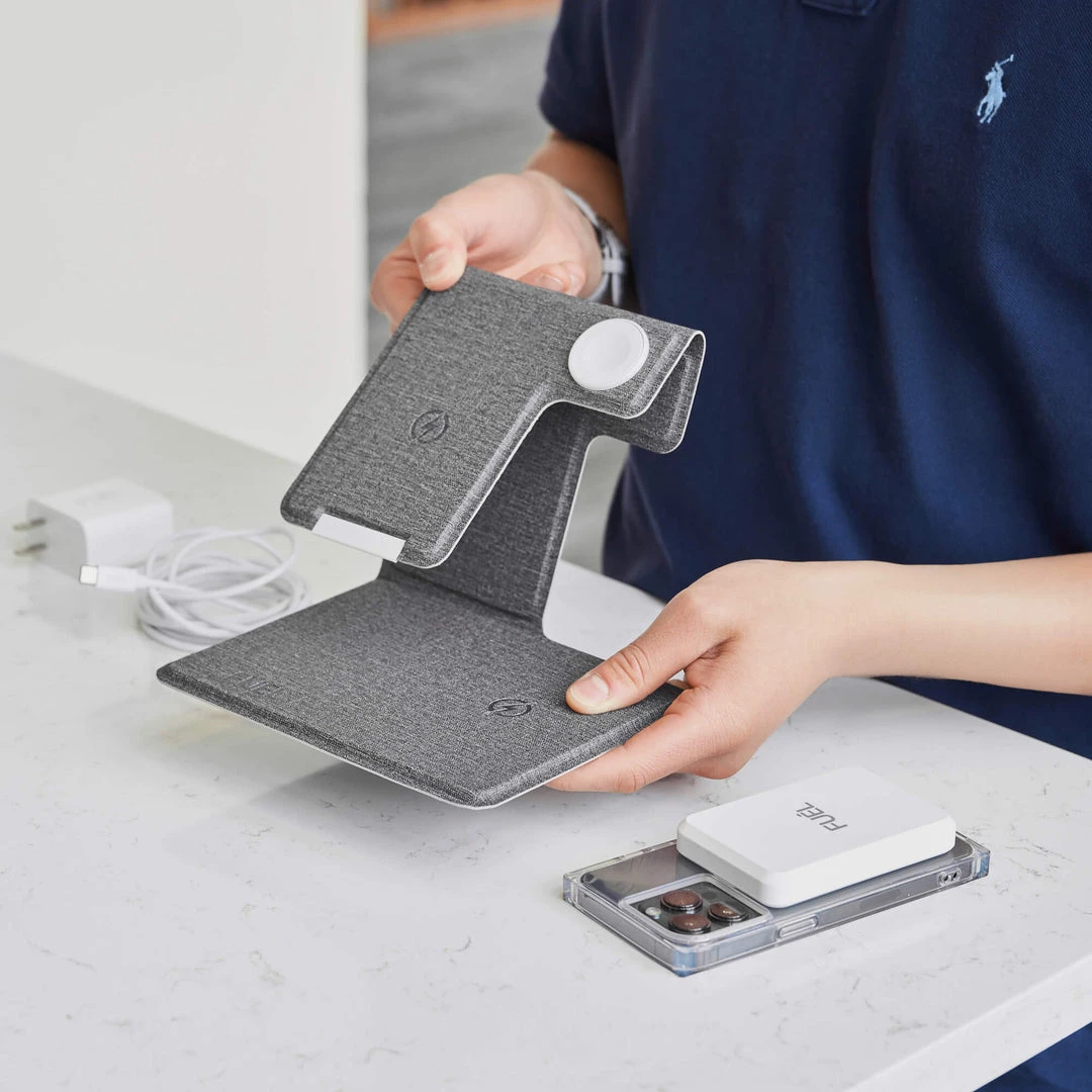 FUEL 3 In 1 Foldable Power Station With Wall Adapter - Wireless Charger