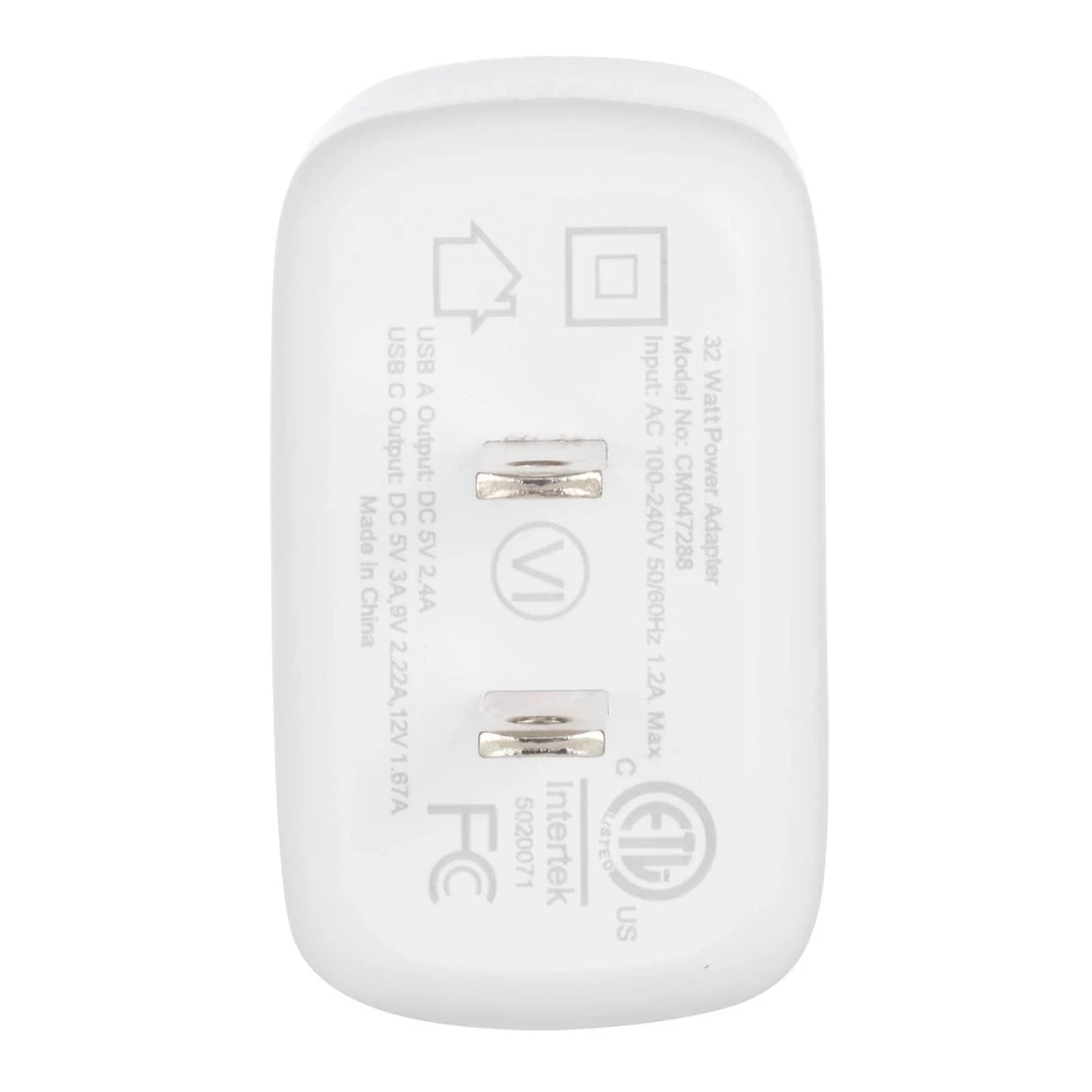 FUEL 32W Dual USB C/A Wall Charger - White Wall Chargers