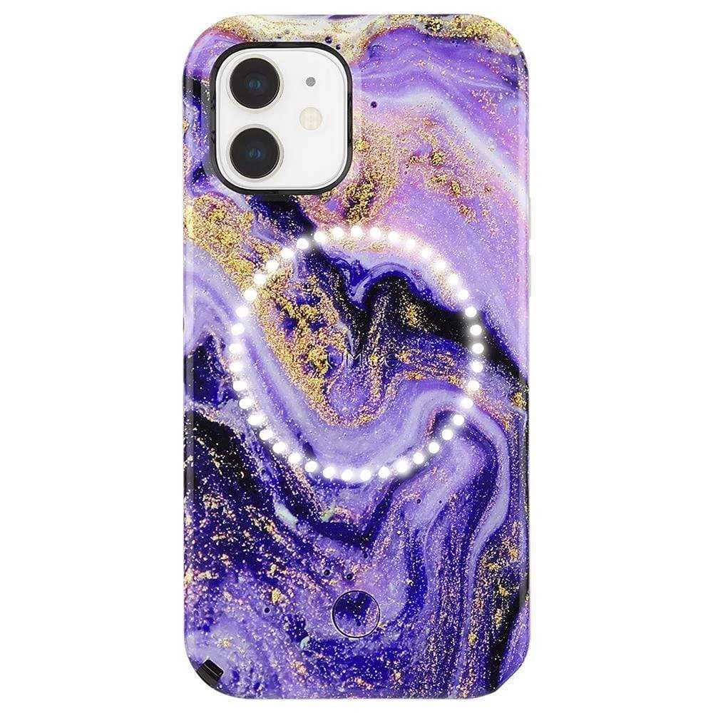 LuMee Halo Gold Glitter Purple Marble - IPhone 12 Mini 7 LuMee Halo Gold Glitter Purple Marble - IPhone 12 Mini