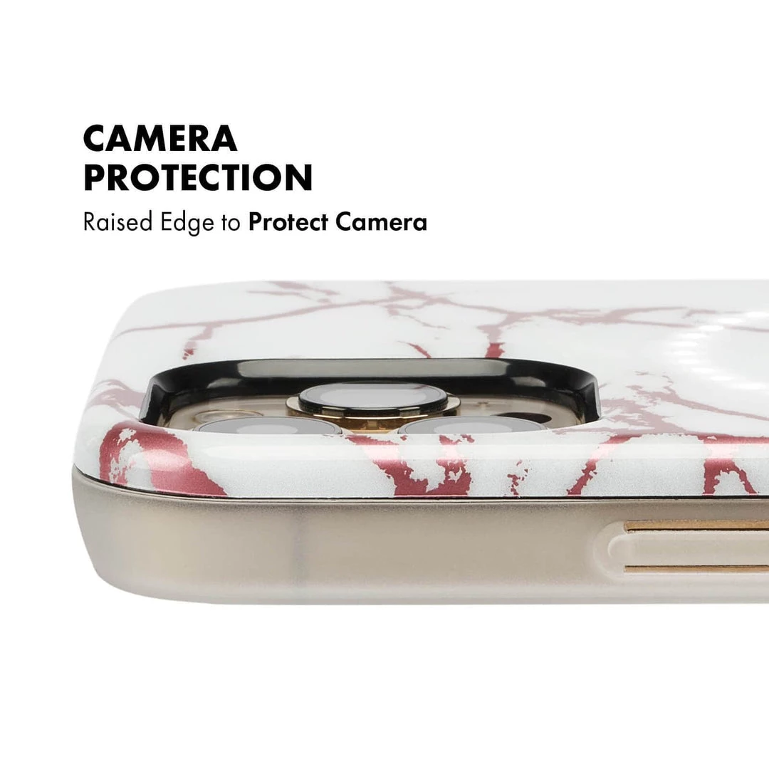 LuMee Halo Rose Metallic White Marble - IPhone 13 Pro Max