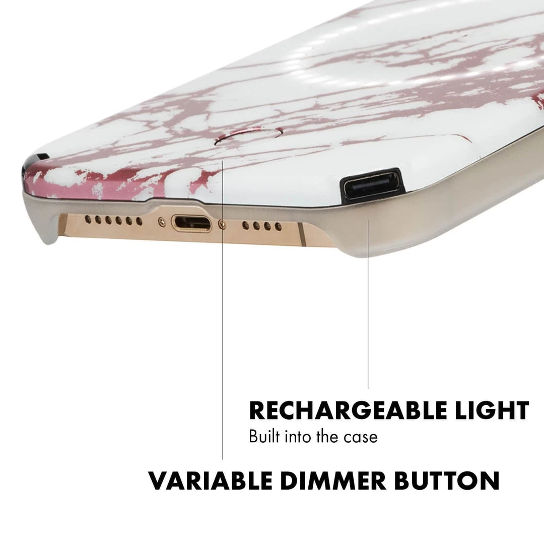 LuMee Halo Rose Metallic White Marble - IPhone 13 / IPhone 13 Pro