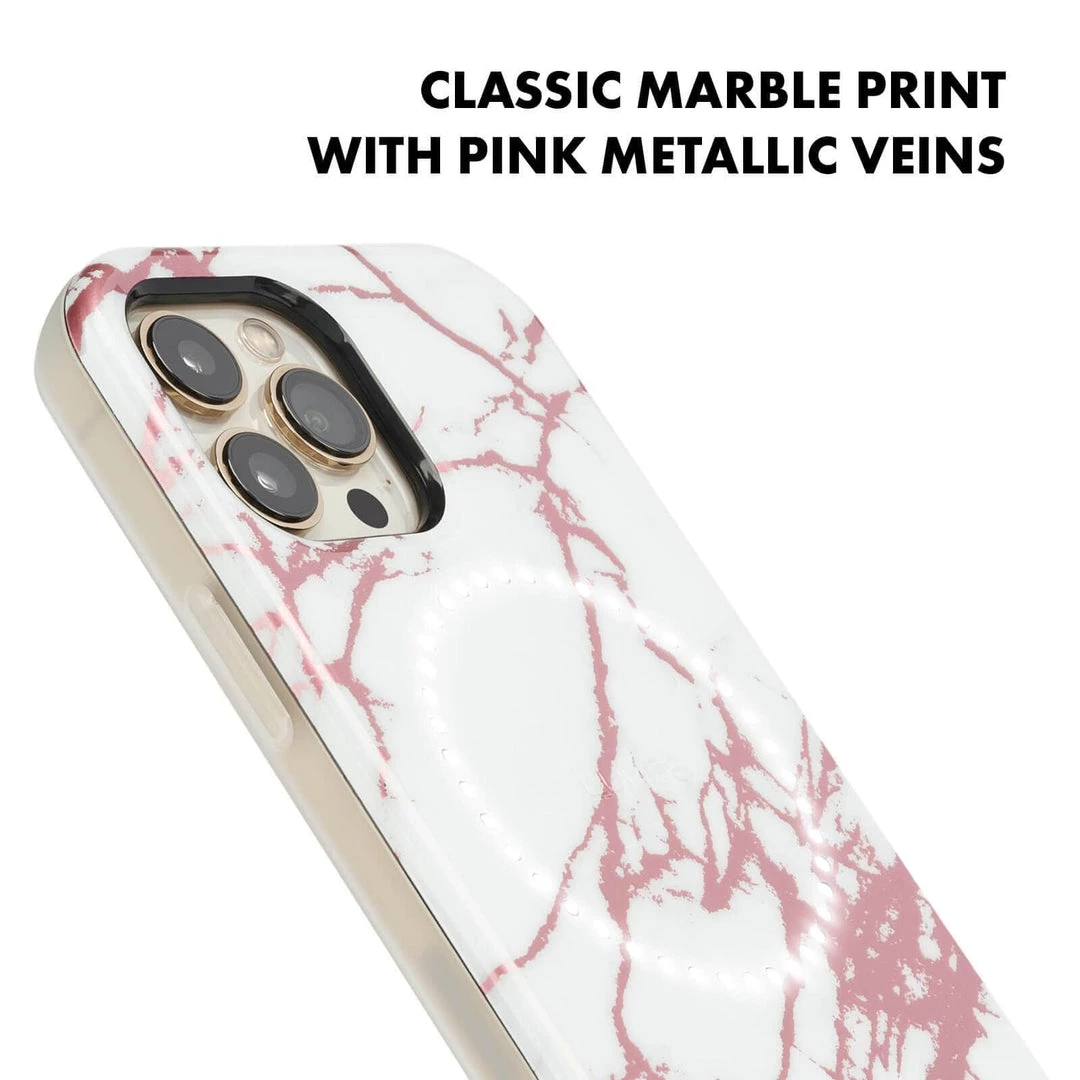 LuMee Halo Rose Metallic White Marble - IPhone 13 Pro Max