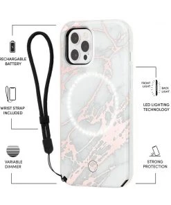 LuMee Halo Rose Metallic White Marble - IPhone 12 Pro Max