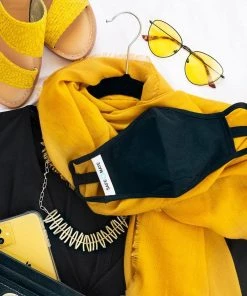 Safe+Mate Adult Regular 6 Pack Black Cloth Face Mask