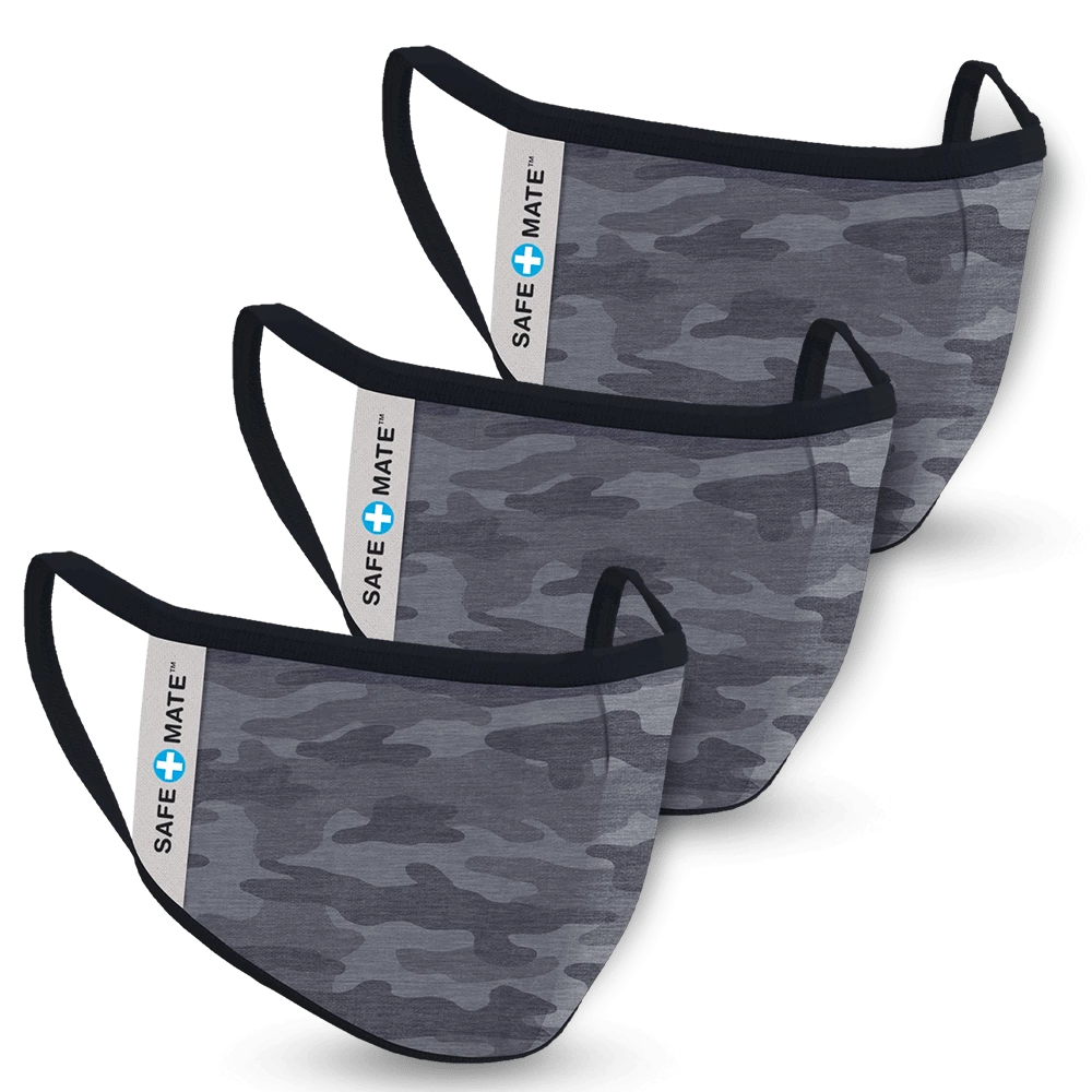 Safe+Mate Kids (Ages 7 To 11) 3 Pack Cloth Face Mask 3 Safe+Mate Kids (Ages 7 To 11) 3 Pack Cloth Face Mask